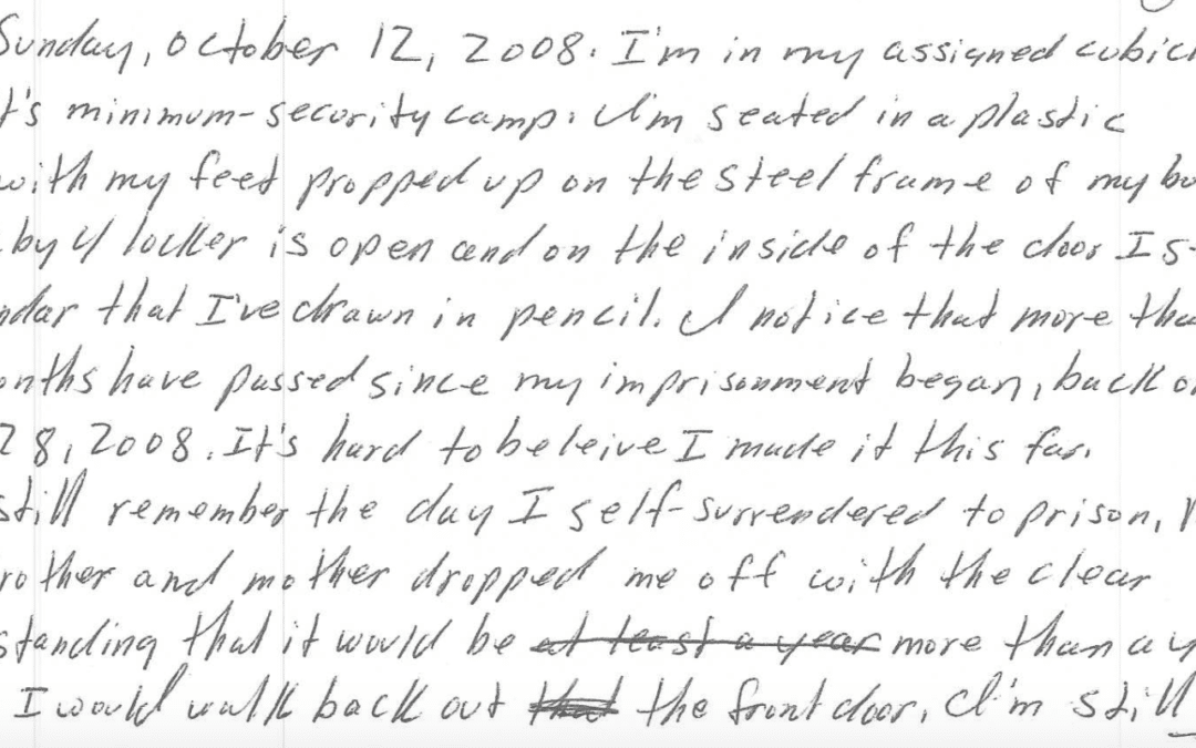 My First Federal Prison Blog