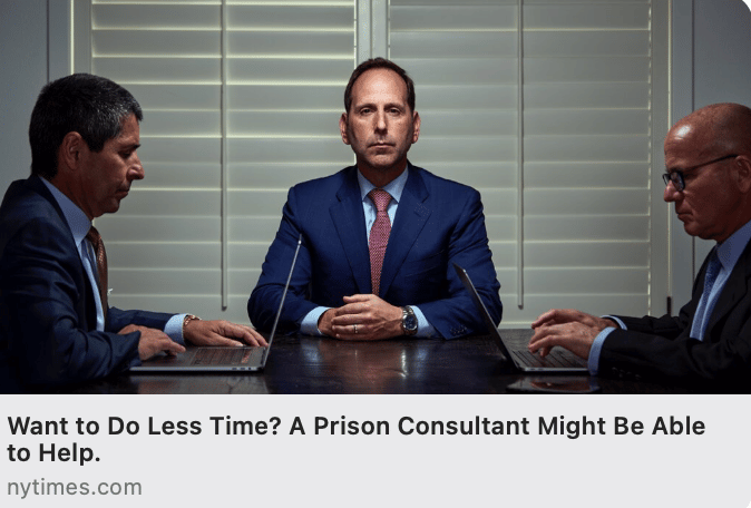 Want To Do Less Time In Federal Prison? (New York Times Article)