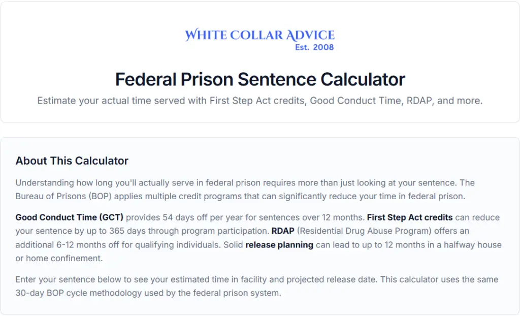 Federal Prison Sentence Calculator: How to Estimate Your Actual Release Date